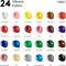 Acrylic Paint Set, 24 Colors (2 oz/Bottle) with 12 Art Brushes, Art Supplies